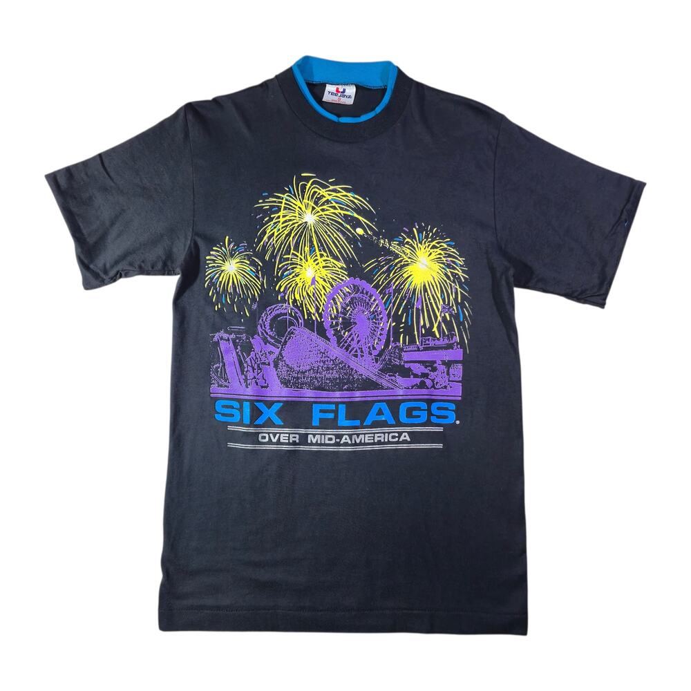 (S) USA Made Six Flags Over Mid-America Single Stitch T-Shirt